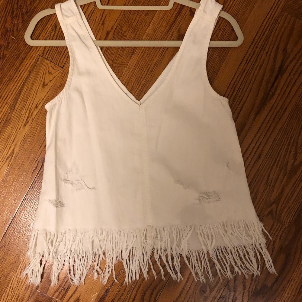 American Eagle white chambray tank top